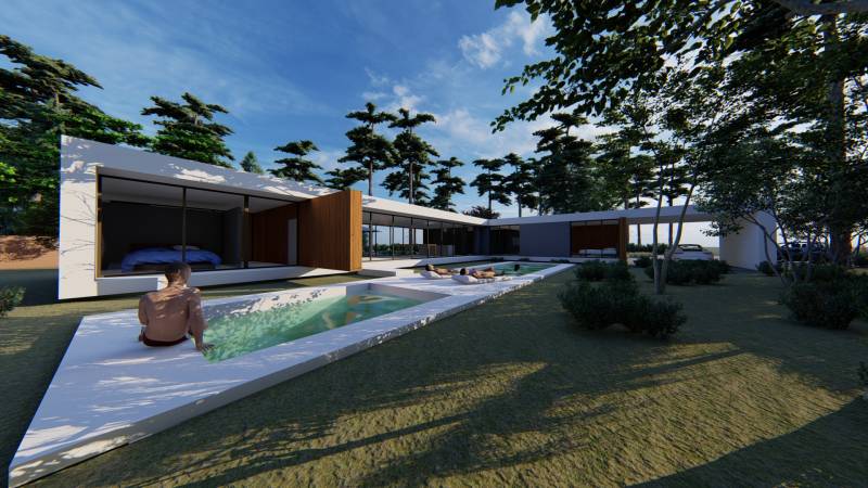 Maison bassin hybre architecte